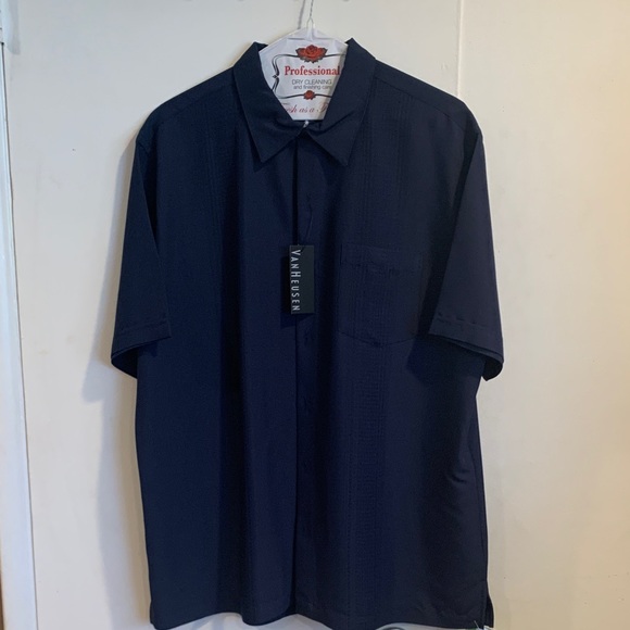 Van Heusen Other - NWT- Van Heusen Men's Dark Blue Casual Shirt